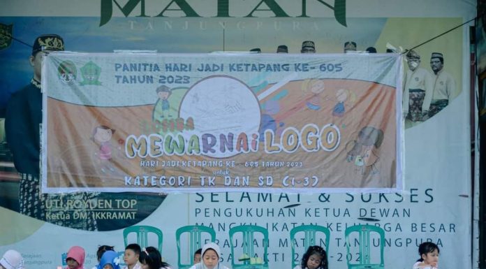 Antusias Pelajar Ikuti Lomba Mewarnai Logo Hari Jadi Ketapang ke- 605