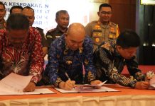 Pj. Bupati Landak Tandatangani MoU Antara Kepala Daerah Dengan Aparat Penegak Hukum