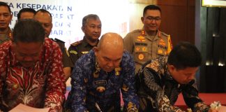 Pj. Bupati Landak Tandatangani MoU Antara Kepala Daerah Dengan Aparat Penegak Hukum