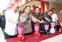 1.489 Butir Pil Ekstasi dan 2,855 Kilogram Ganja Dimusnahkan Polres Barelang