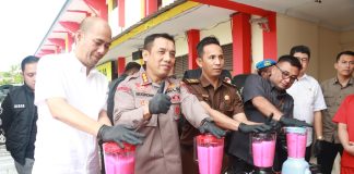 1.489 Butir Pil Ekstasi dan 2,855 Kilogram Ganja Dimusnahkan Polres Barelang