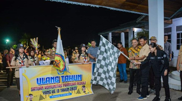 Wabup Farhan Lepas Lomba Karnaval HUT Ke -13 Sako Pramuka Peduli Ketapang