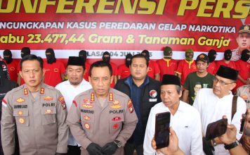 Ungkap Tindak Pidana Narkotika, Polres Barelang Amankan 23.477,44 Gram Sabu dan Tamaman Ganja