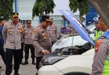 Kapolres Landak Cek Kendaraan Dinas Polres Jelang Persiapan Pemilu 2024