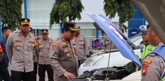 Kapolres Landak Cek Kendaraan Dinas Polres Jelang Persiapan Pemilu 2024