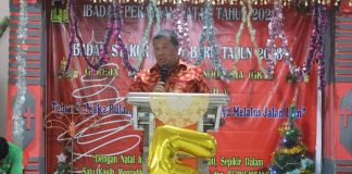 Heri Saman Hadiri Ibadah HUT GKTI Reformasi Antan Ke -5 Tahun