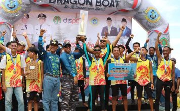 Badas Juarai Lomba Dayung Perahu Naga Danlanal Ketapang Cup 2023 Rangkaian Napak Tilas