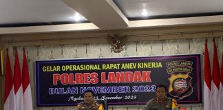 Anev Kinerja Bulanan Polres Landak, Kapolres Tekankan Anggota Tidak Lakukan Pelanggaran