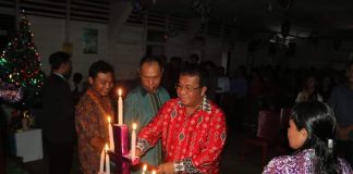 Heri Saman Hadiri Natal GBI Jemaat Gloria Rancang
