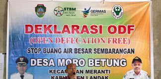 Desa Moro Betung, Deklarasikan ODF Stop Buang Air Besar Sembarangan