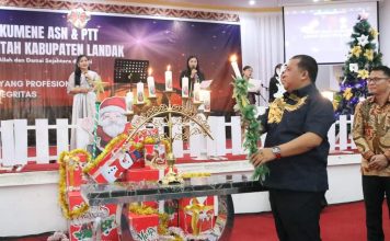 Hadiri Natal Oikumene Pemkab Landak, Heri Saman Ajak Maknai Sebagai Kemardekaan Rohani