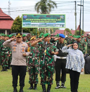 Apel Gelar Kesiapan Pemilu, Wilayah Jajaran Korem 121/ABW