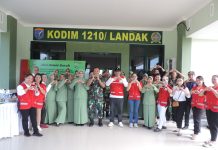 Bakti Sosial Donor Darah Kodim 1210/LDK Sambut HUT Ke – 78 Persit Kartika Chandra Kirana