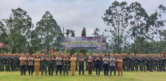 Setahun Bertugas Diperbatasan RI – Malaysia, 350 Prajurit TNI Kembali Ke Yonarmed 16/Tumbak Kaputing
