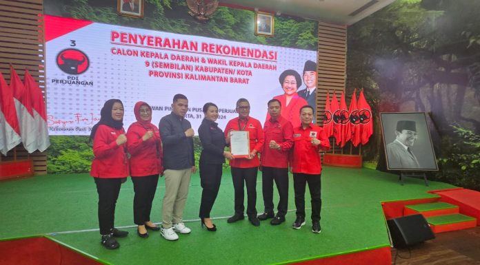 Karolin – Erani Terima Rekomendasi PDI Perjuangan Maju Pilkda Landak