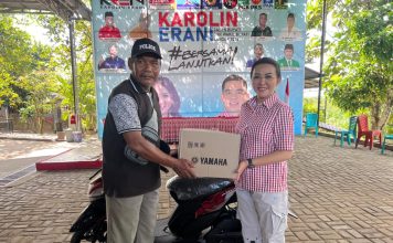 Respon Cepat, Karolin Ganti Sepeda Motor Relawan Yang Hilang Saat Antarkan Dirinya Daftar Ke KPU