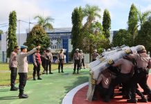Antisipasi Pilkada Ricuh, Polres Landak Gelar Latihan Dalmas