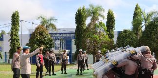 Antisipasi Pilkada Ricuh, Polres Landak Gelar Latihan Dalmas