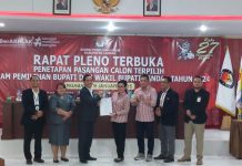 KPU Landak Tetapkan Karolin-Erani Sebagai Bupati dan Wakil Bupati Terpilih