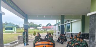 Gelar Latihan Drill Kering Anggota Kodim 1210/LDK Dibekali Cara Pengoperasian Perahu Karet
