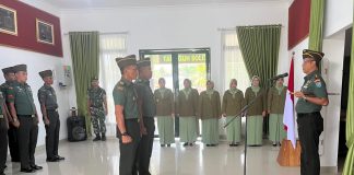 Dandim 1210/Landak Pimpin Acara Pelepasan dan Penerimaan Perwira