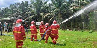 Antisipasi El Niño, Polsek Ngabang Gelar Sosialisasi dan Simulasi Karhutla di PT IPM
