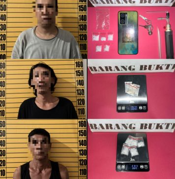 Satresnarkoba Polres Landak Ringkus Tiga Terduga Pengedar Sabu, Amankan Barang Bukti 5,86 Gram