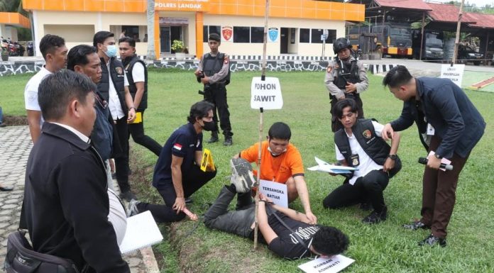 47 Adegan Terungkap dalam Rekonstruksi Kasus Pembunuhan Ibu dan Balita di Landak