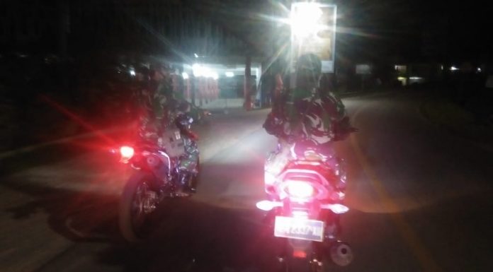 Amankan Pelaksanaan Adat Balala, Koramil Ngabang Gelar Patroli Malam