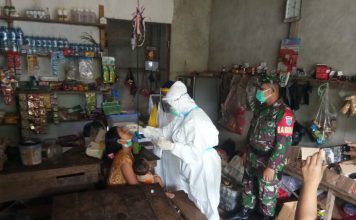 Babinsa Koramil Sengah Temila Lakukan Pendampingan Tracing Warga Kontak Erat dan Terkonfirmasi Covid-19