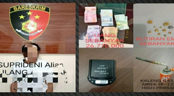 Polres Landak Tangkap Penadah Emas Hasil Tambang Ilegal