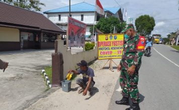 Tidak Gunakan Masker Sejumlah Warga Terjaring Dalam Operasi Yustisi di Mandor