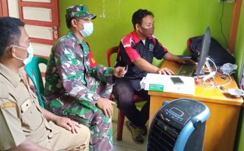 Personil Koramil Air Besar Anjangsana ke Perangkat Desa Nyayum