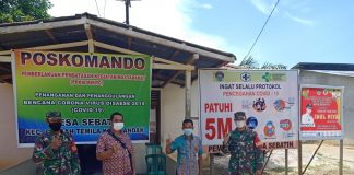 Danramil 09/Sengah Temila Cek Kesiapan Posko PPKM Tingkat Desa