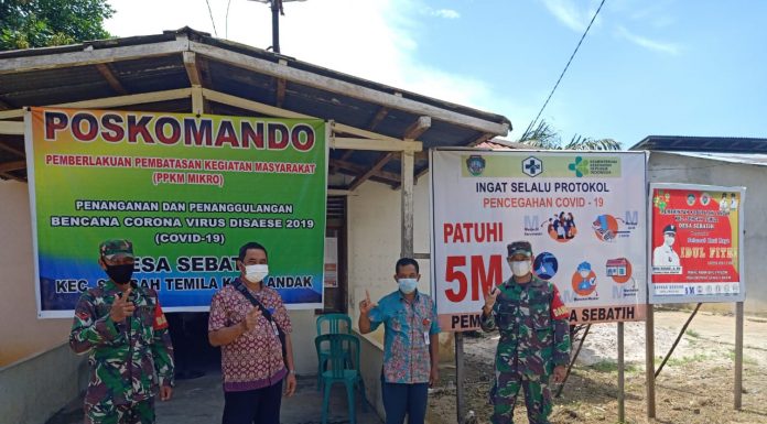 Danramil 09/Sengah Temila Cek Kesiapan Posko PPKM Tingkat Desa