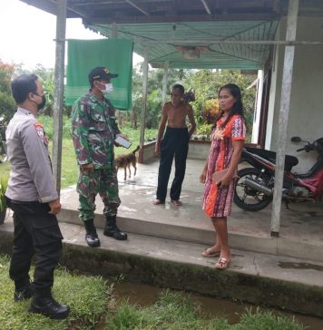 Babinsa dan Bhabinkantibmas Menjalin Rutin Cek Warga Yang Jalani Isolasi Mandiri