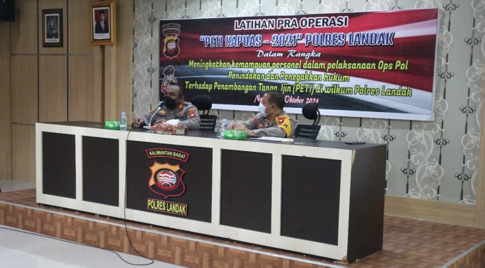 Operasi Peti Kapuas 2021 Dimulai, Kapolres Pimpin Rapat Pra Operasi Para Personil