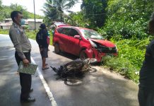 Sepeda Motor Vs Mobil di Banyuke Hulu, Pengendara Motor Alami Cedera