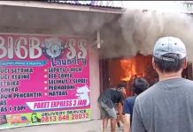 BREAKING NEWS- Satu Unit Ruko Tempat Usaha Laundry Terbakar, Ini Keterangan Saksi Mata