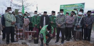 Wabup Farhan Letak Batu Pertama Pembangunan Gedung MWC NU di Sui Melayu Raya