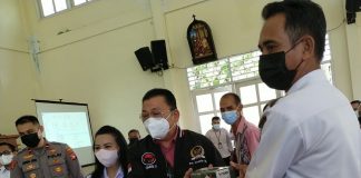 Polsek Menjalin Beri Pengamanan Kunker Anggota DPR RI Cornelis dan Bupati Landak