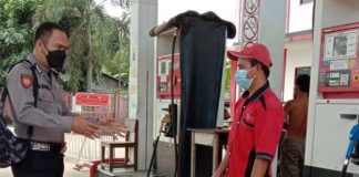 Antisipasi Kelangkaan BBM, Polsek Mempawah Hulu patroli sambangi SPBU