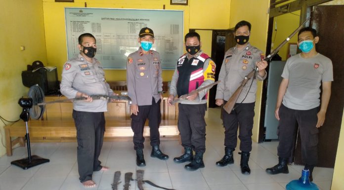 Enam Senpi Rakitan Jenis Lantak Diamankan Dalam Gelaran Operasi Pekat II Kapuas 2021