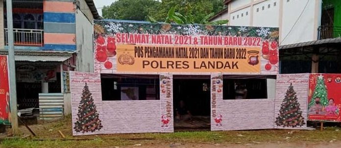 Polsek Mempawah Hulu Bangun Pos Pengamanan