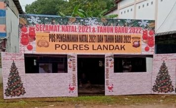 Polsek Mempawah Hulu Bangun Pos Pengamanan