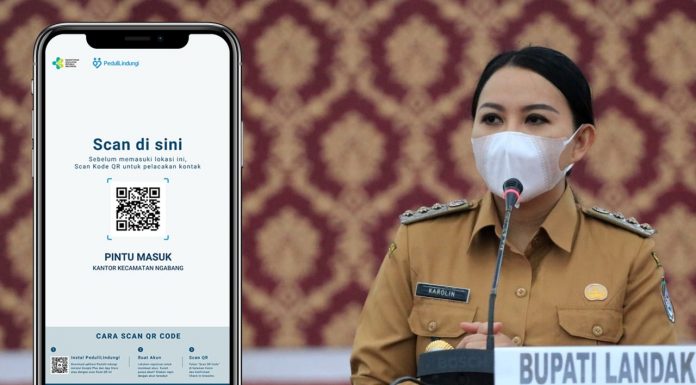 Pemda Landak Berlakukan Scan Peduli Lindungi di Kantor Pemerintahan