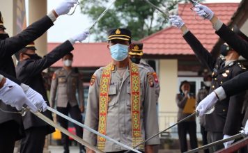 Kapolres Landak Pimpin Apel Purna Bakti Kabag SDM Polres Landak