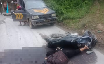 Diduga Dalam Pengaruh Alkohol Pria Paruh Baya Terlibat Kecelakaan Tunggal di Ansang