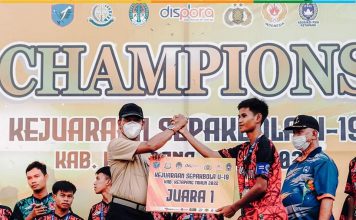 Wabup Farhan Tutup Kejuaraan Sepak Bola U-19, Mandau Putra Keluar Sebagai Juara