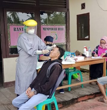 Tiga Orang Reaktif Hasil Swab Antigen Saat Pelaksanaan Operasi Yustisi di Mempawah Hulu